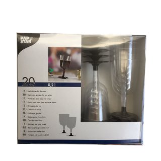 Papstar Pure Invitation Stiel Gläser für Rotwein 0,2l (20 Stck. Packung)