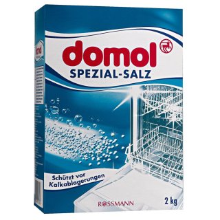 domol Spezial-Salz für Spülmaschinen, schützt vor Kalkablagerungen (2kg)