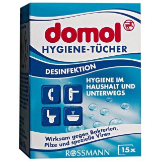 domol Hygiene-Tücher,15 Tücher x 3,45 g, (15 Stück Box)