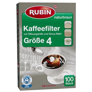 Rubin Kaffeefilter, Gr.4 (100 Stück Box)