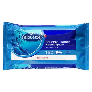 alouette Feuchte Tücher Nachfüllpackung (150 Stück Beutel)