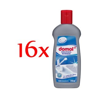 domol Edelstahl-Reiniger, 16er Pack (16 x 250 ml)