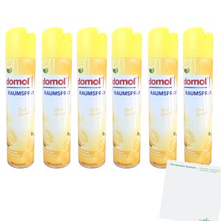 domol Raumspray Fresh Lemon 6er Pack (6x300ml Flasche) + usy Block
