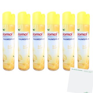 domol Raumspray Fresh Lemon 12er Pack (12x300ml Flasche) + usy Block