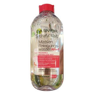 Garnier Mizellen-Reinigungswasser für trockene & empfindliche Haut, 400 ml Flasche
