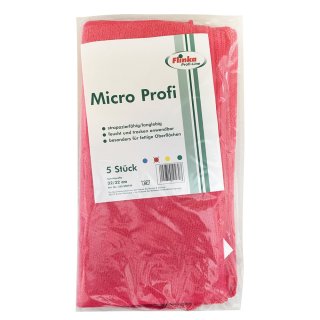 Flinka Micro Profi Mikrofaser Allzwecktücher 32x32cm rot (5 Stck. Packung)