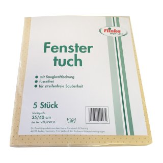 Flinka Fenstertuch gelocht gelb 35x40cm (5 Stck. Packung)
