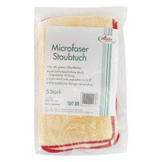 Flinka Microfaser Staubtücher Reinigungstücher 23x30cm gelb (5 Stck. Packung)