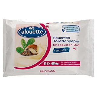 alouette feuchtes Toilettenpapier Sheabutter-Duft 50 Stück, 1er Pack