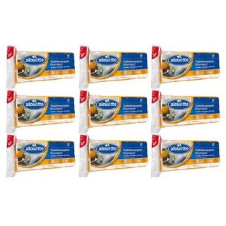 alouette  Toilettenpapier Premium 1600 Blatt, 10 Rollen, 9er Pack (9 x 10 Rollen)
