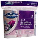 alouette 2in1 Serviette & Küchentuch 180 Blatt, 3 Rollen a 60 Blatt, 7er Pack