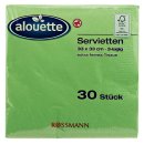 alouette Servietten, Farbe: apfelgrün, 3-lagig, extra feines Tissue, ca. 33 x 33 cm, 30 Stück (10er Pack)