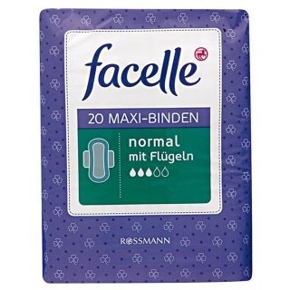 facelle Maxi-Binden normal mit Flügeln 20 Stück, 1er Pack