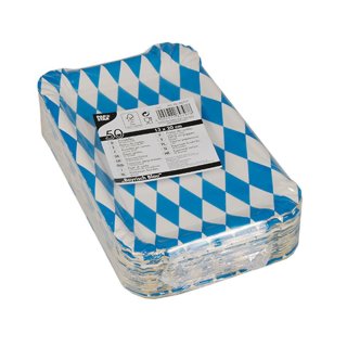 Papstar Teller Oktoberfest Bayrisch Blau Einwegteller PP 13x20cm (50 Stck. Packung)