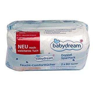 babydream Feucht-Comforttücher 160 Stück 2x 80 Tücher, 1er Pack