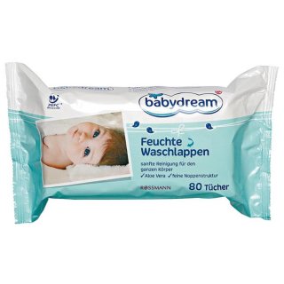 babydream Feuchte Waschlappen 80 Stück,1er Pack