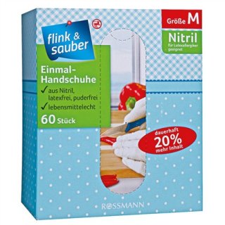 flink & sauber Einmal-Handschuhe Gr. M 60 Stück