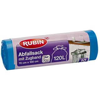 Rubin Abfallsack mit Zugband 120 Liter 10 Stück, 1er Pack