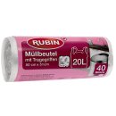 Rubin Müllbeutel mit Tragegriffen 20 Liter 40 Stück, 16er pack(16x40 Stk)