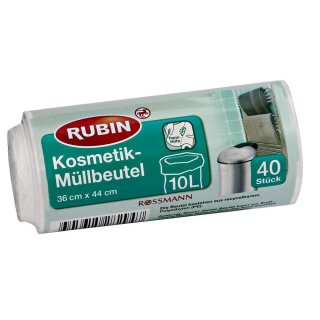 Rubin Kosmetik-Müllbeutel 10 Liter 40 Stück,1er Pack