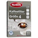 Rubin Kaffeefilter, Gr. 4, weiss, 100 Stück (1er Pack)