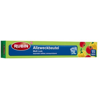 Rubin Allzweckbeutel 3 Liter 15 Stück, 1er Pack