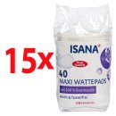 ISANA Maxi Wattepads 40 Stück, 15er Pack(15x40 Stk)