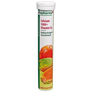 altapharma Brausetabletten Calcium 1000 + Vitamin D3 mit Kaktusfeigen-Geschmack 97,5g, 15 Stk (1er Pack)