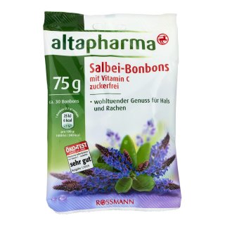 altapharma Salbei-Bonbons mit Vitamin C zuckerfrei Salbei-Bonbons 75 g ca. 30 Bonbons, 1er Pack