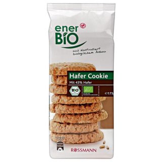 enerBiO Bio Hafer Cookie Hafer Cookie Gebäck 175 g, ca. 8 Portionen, 1er Pack