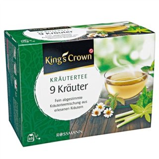 Kings Crown Kräutertee 9 Kräuter Kräuterteemischung 70 g 40 Teebeutel,1er Pack