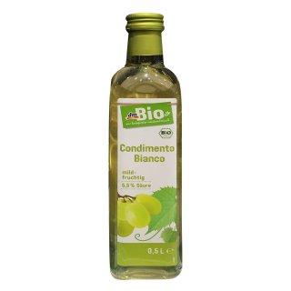 dmBio Condimento Bianco, mild fruchtig, 500ml Glasflaschen (1er Pack)