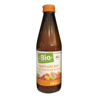 dmBio Superfrucht Saft mit Goji, Acerola und Sanddorn, 330ml Glasflasche (1er Pack)