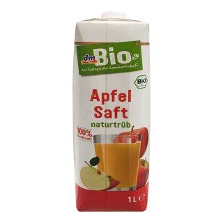 dmBio Apfelsaft naturtrüb, 100% directsaft, 1 l (1er Pack)