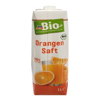 dmBio Orangensaft, 100% direct saft, 1 l (1er Pack)