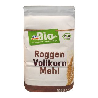 dmBio Roggenvollkornmehl, 1000 g (1er Pack)