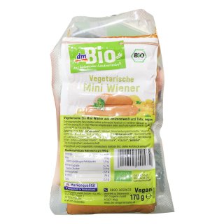 dmBio Vegetarische Mini Wiener, 170 g (1er Pack)