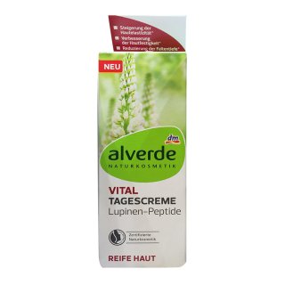 alverde NATURKOSMETIK Tagespflege Vital Lupinen-Peptide, 50 ml (1er Pack)