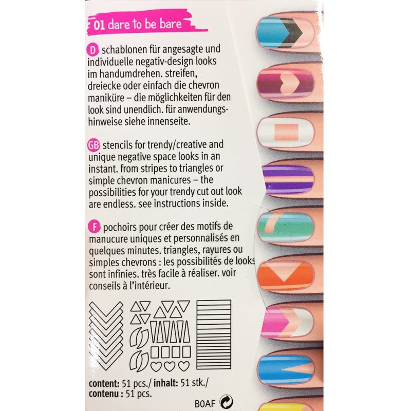 Essence Nageldesign Sticker Cut-Out Manicure – 51 Stück, Für Kreative Nail-Art-Looks