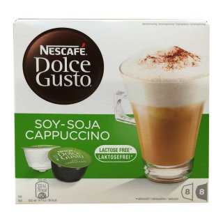 Nescafe Dolce Gusto Soja Cappuccino Laktosefrei 16 Kapseln (196g Packung)