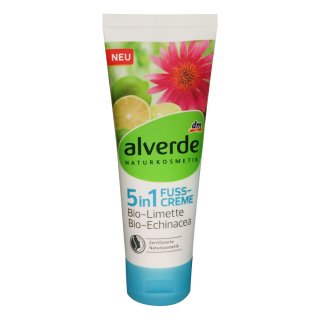 alverde NATURKOSMETIK Fußcreme 5in1 (75 ml, Tube)
