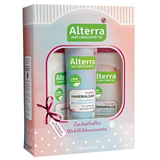 Alterra Zauberhafte Wohlfühlmomente Geschenkset (Duschgel 200ml, Handbalsam 75ml & Körpermilch 200ml)