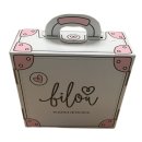 Bilou Geschenkset Kofferdesign Cremeschaum Tasty Donut, Frosty Lemon, Fizzy Berry 3x75ml + Bilou Handtuch 50x30cm