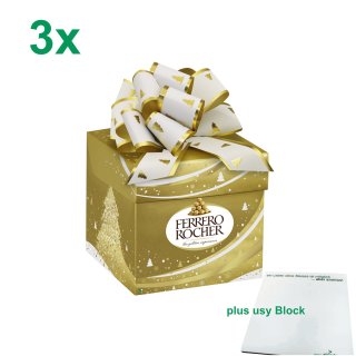 Ferrero Rocher Mini Geschenkbox 3er Set (3x100g) + usy Block