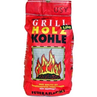 usy Grill Holzkohle "Feuer & Flamme" 2,5kg Sack