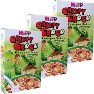 Hipp Crispy Croco Knusperflakes Schoko und Vanille, 3x250g