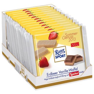 Ritter Sport Erdbeer Vanille-Waffel (11x100g Schokoladen-Tafeln)