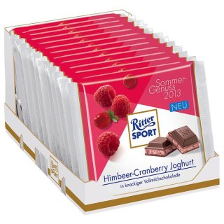 Ritter Sport Himbeer-Cranberry Joghurt  (12x100g Schokoladen-Tafeln)