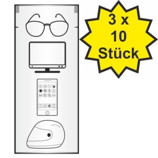 Brillenputztuch der Marke usy (3 x 10 Stck. feuchte Brillenputztücher)