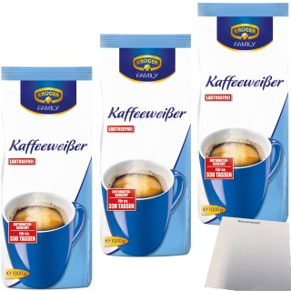Krüger Kaffeeweißer, laktosefrei officepack (3x1000g Beutel) plus usy Block Genussmensch